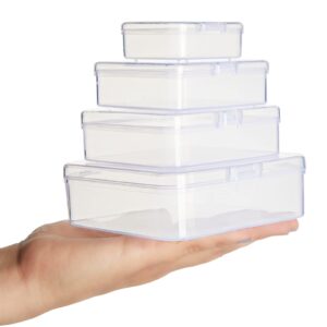 Bright Creations 40 Piece Empty Square Mini Storage Containers with Lids for Crafts, Jewelry, Board Game Storage (4 Sizes)