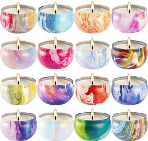 16 pack painting scented candles gift set strong fragrance aromatherapy candles natural soy wax candles gifts for home scented decoration valentine'sday mother'day,friend,wife