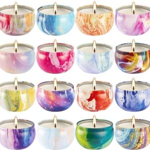 16 Pack Painting Scented Candles Gift Set Strong Fragrance Aromatherapy Candles Natural Soy Wax Candles Gifts for Home Scented Decoration Valentine'sDay Mother'Day,Friend,Wife