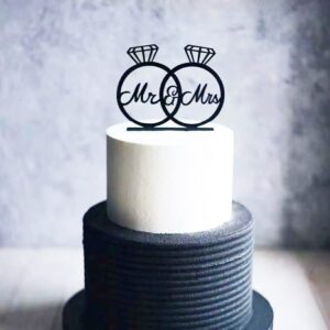 Borsgye 10 PCS Mr and Mrs Cake Toppers Bride and Groom Sign Wedding Acrylic Cupcake Topper Happy Birthday Cake Topper Engagement Cake Toppers Decorations for Various Birthday Party Anniversary