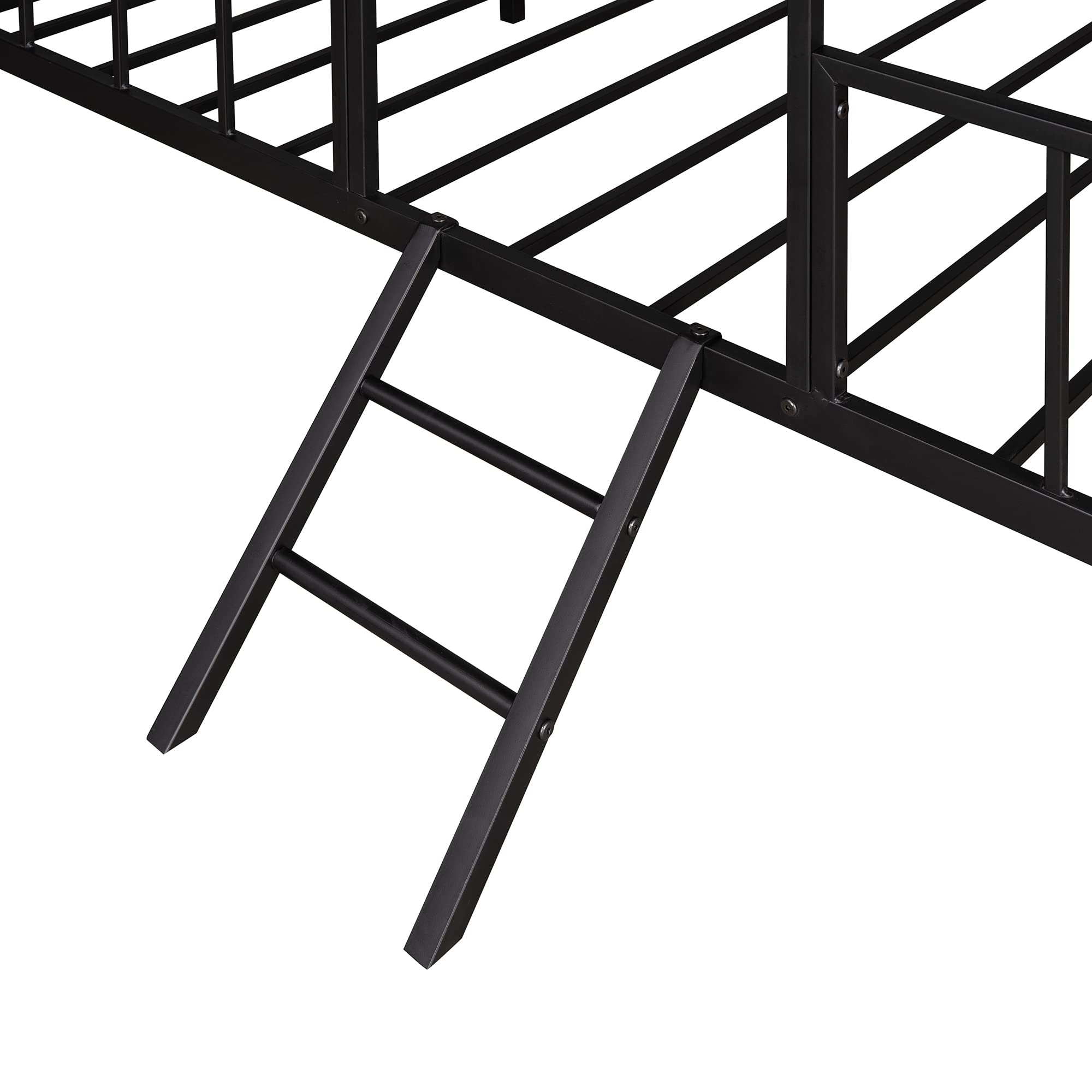 Bellemave House Bed Twin Size Kids Bed Frame Metal Platform Bed Frame, No Box Spring Needed, for Girls Boys (Black)