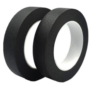 zo.yehaa black painters tape 1 inch wide, black masking tape 1 inch x 55 yards 2 rolls, 300ft total, black tape for arts diy crafts painting labeling decoration school projects home office