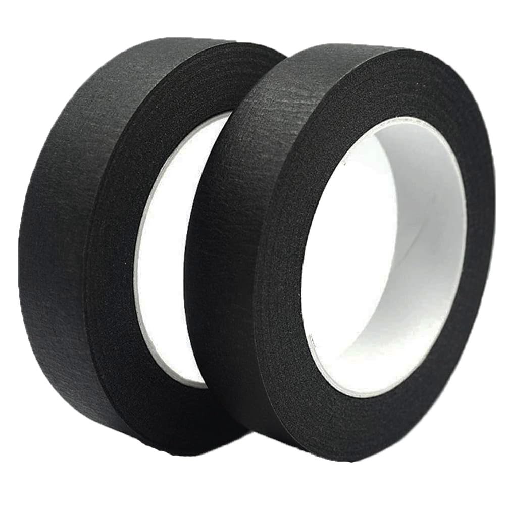 Zo.Yehaa Black Painters Tape 1 inch Wide, Black Masking Tape 1 inch X 55 Yards 2 Rolls, 300FT Total, Black Tape for Arts DIY Crafts Painting Labeling Decoration School Projects Home Office