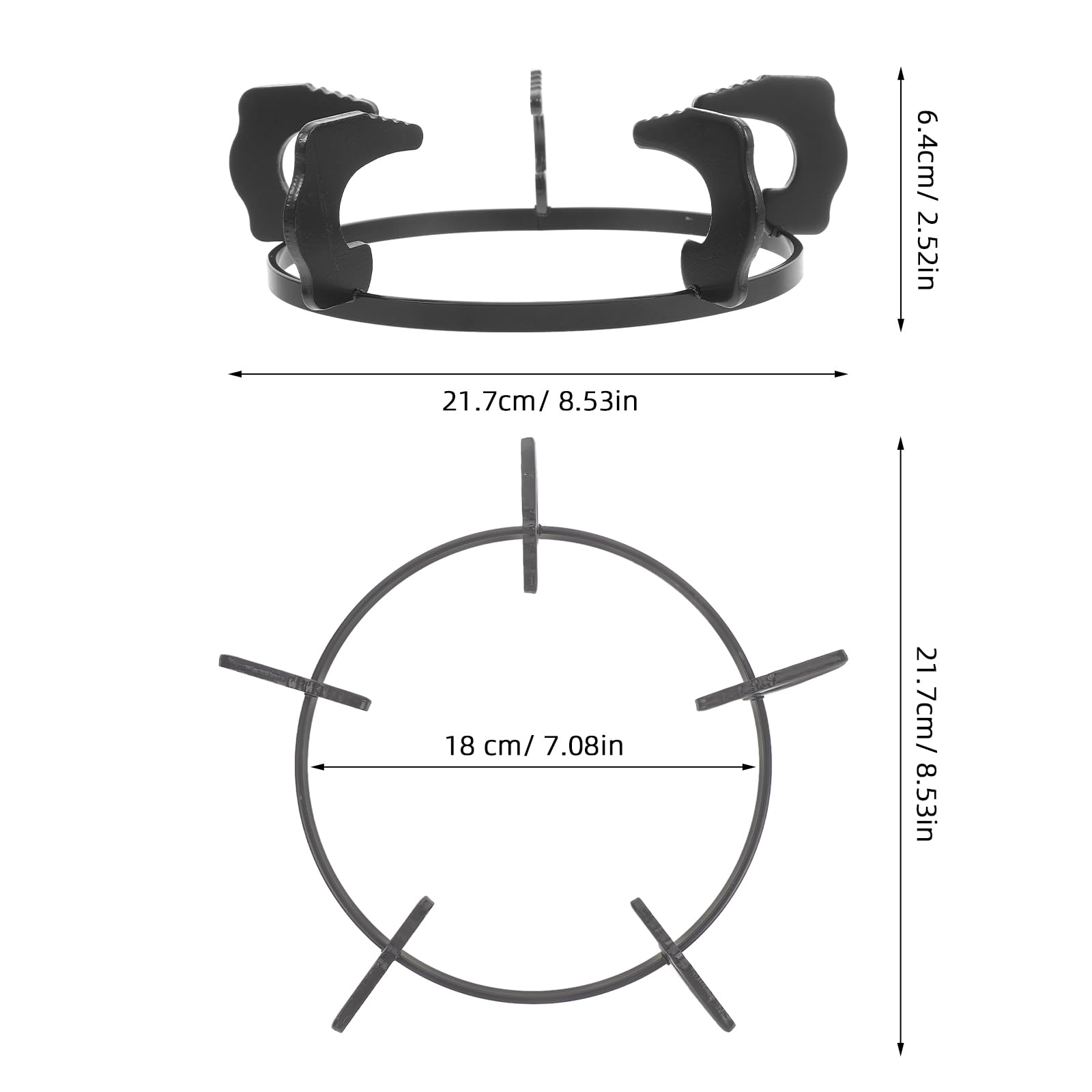 Angoily Cast Iron Wok Support Ring Gas Stove Rack Stand Brackets Milk Pot Wok Support Holder Trivets Range Holder for Home Restaurant Kitchen ( Black )