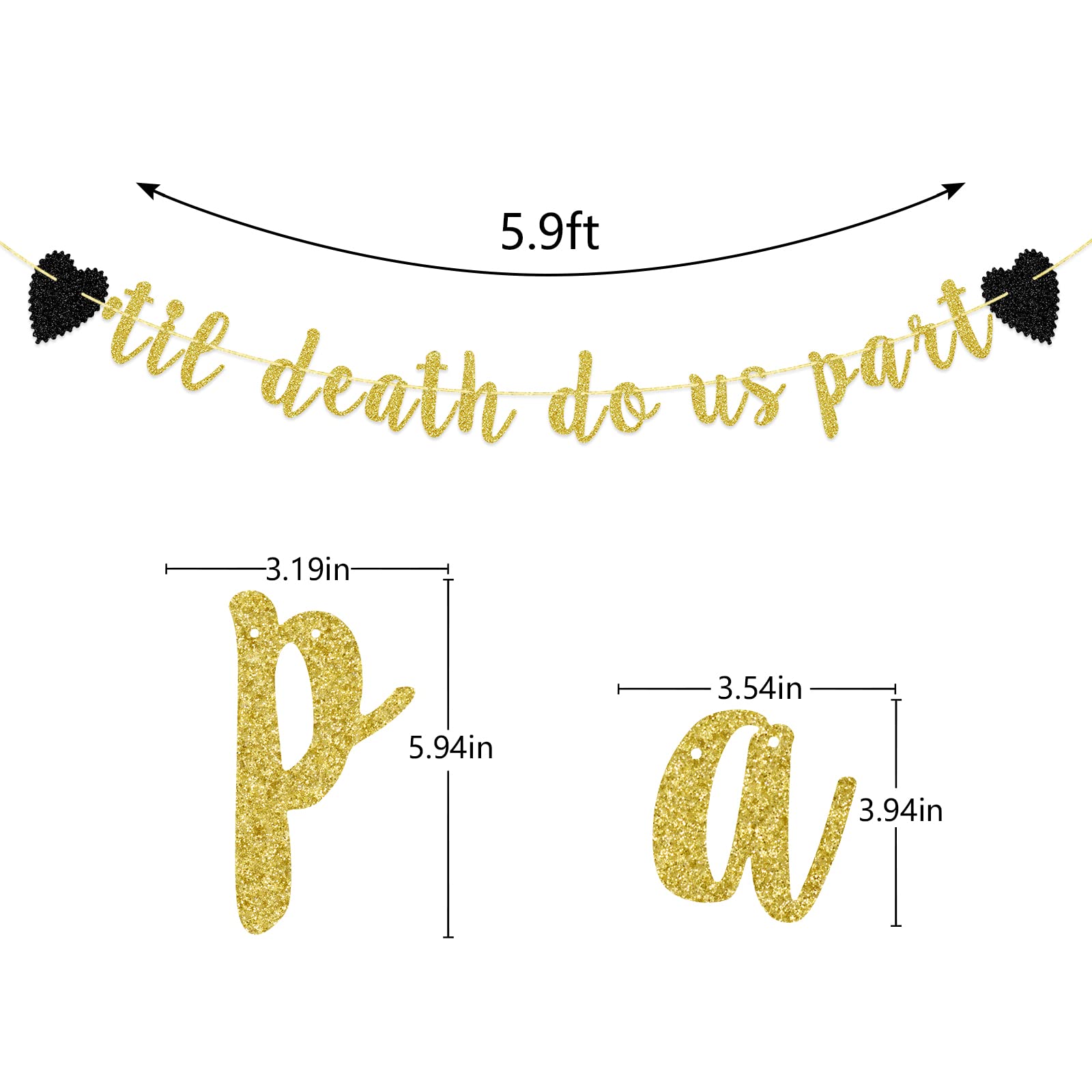 Til Death Do Us Part Banner, Halloween Wedding Banner, Bridal Shower, Bachelorette, Wedding Reception Decorations