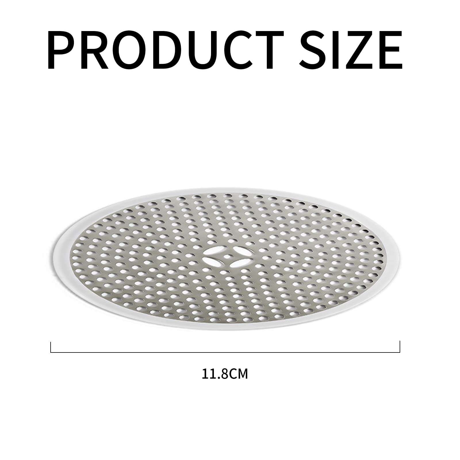 YAFIYGI Shower Drain Cover Hair Catcher Shower Drain Hair Catcher Flat Large Stainless Steel Silicone Trap Protector for Bathroom Floor Round Strainer Screen Standing Tub Stopper Prevents Clogs Round