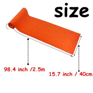 Jtnohx Large Felt for Crafts, 98.5"x15.75" Flexible Felt Fabric, Large Size Felt Sheets, 1.4mm Thickness Soft Felt Runner for Step and Display Event and Ceremoney (Orange)