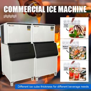 HPDAVV Commercial Ice Maker Machine 500lbs/24H 220V 440lbs Ice Storage Capacity Automatic Cleaning Ice Machine Professional Refrigeration Equipment