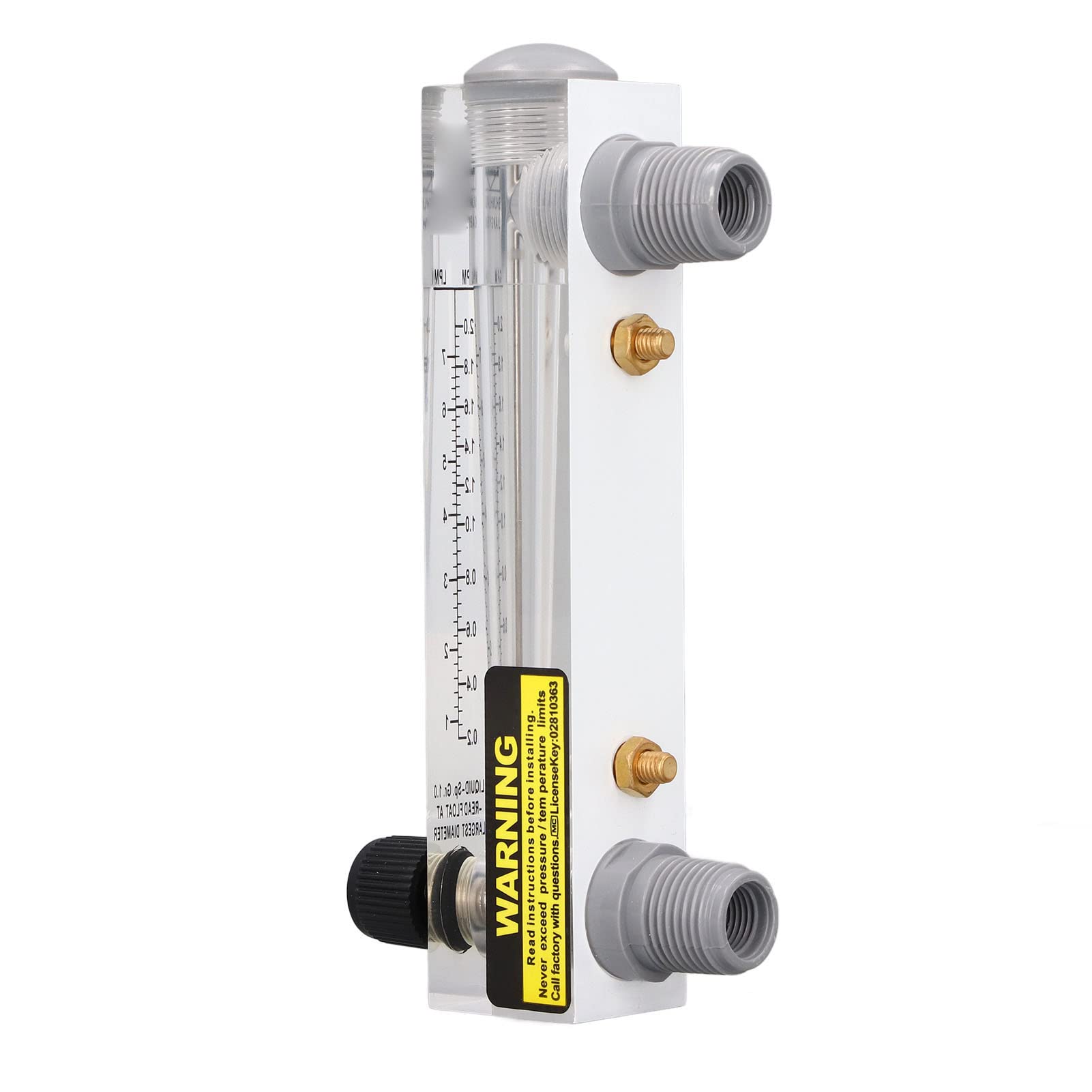 Liquid Meter 0.2‑2GPM Plastic Transparent Acrylic Panel Type Liquid Flowmeter Measurement