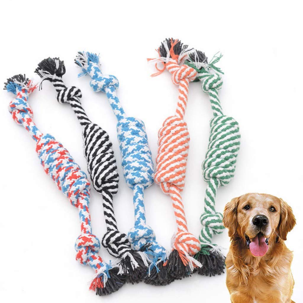 Dog Chew Toys, Tough Dog Toys for Aggressive Chewers Large Breed,Heavy Duty Dental Dog Rope Toys for Medium Dogs, Indestructible Dog Toys, Cotton Puppy Teething Chew Tug Toy, Black, One Size