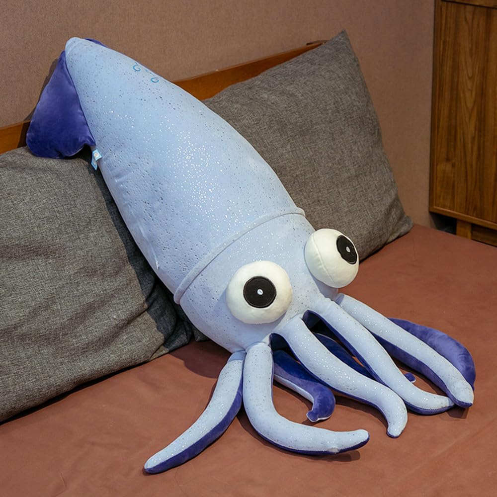 27.5inch Giant Squid Stuffed AnimalToy Plush Toy Soft Fish Cushion Pillow SquidPlush Toy Pillows Used for Home Decoration Gifts