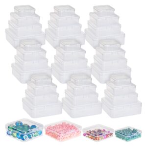 bright creations 40 piece empty square mini storage containers with lids for crafts, jewelry, board game storage (4 sizes)