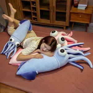 27.5inch Giant Squid Stuffed AnimalToy Plush Toy Soft Fish Cushion Pillow SquidPlush Toy Pillows Used for Home Decoration Gifts