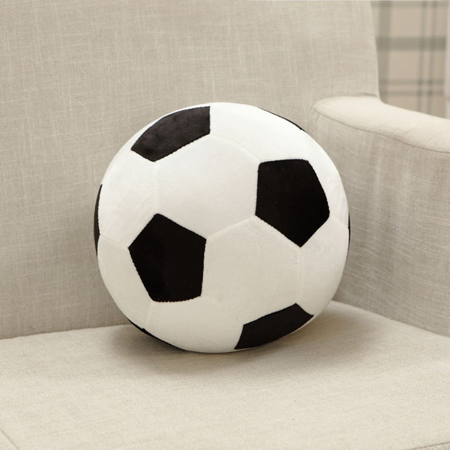 OurHonor Plush Soccer Ball, 11.8" Soft Soccer Stuffed Toy Soccerball Throw Pillow Fluffy Football Plushies Toy Sport Gift for Boy & Girls Chrismas Decor