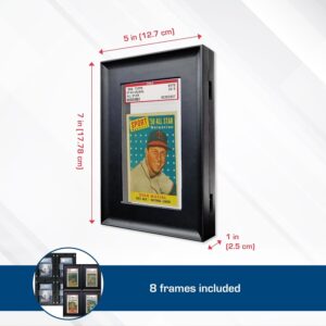 BCW Interlocking Graded Card Frames - Black - Pack of 4 | Interlocking Frames Ideal for Collectibles, Trading Cards, and Memorabilia | Wall Display Frame