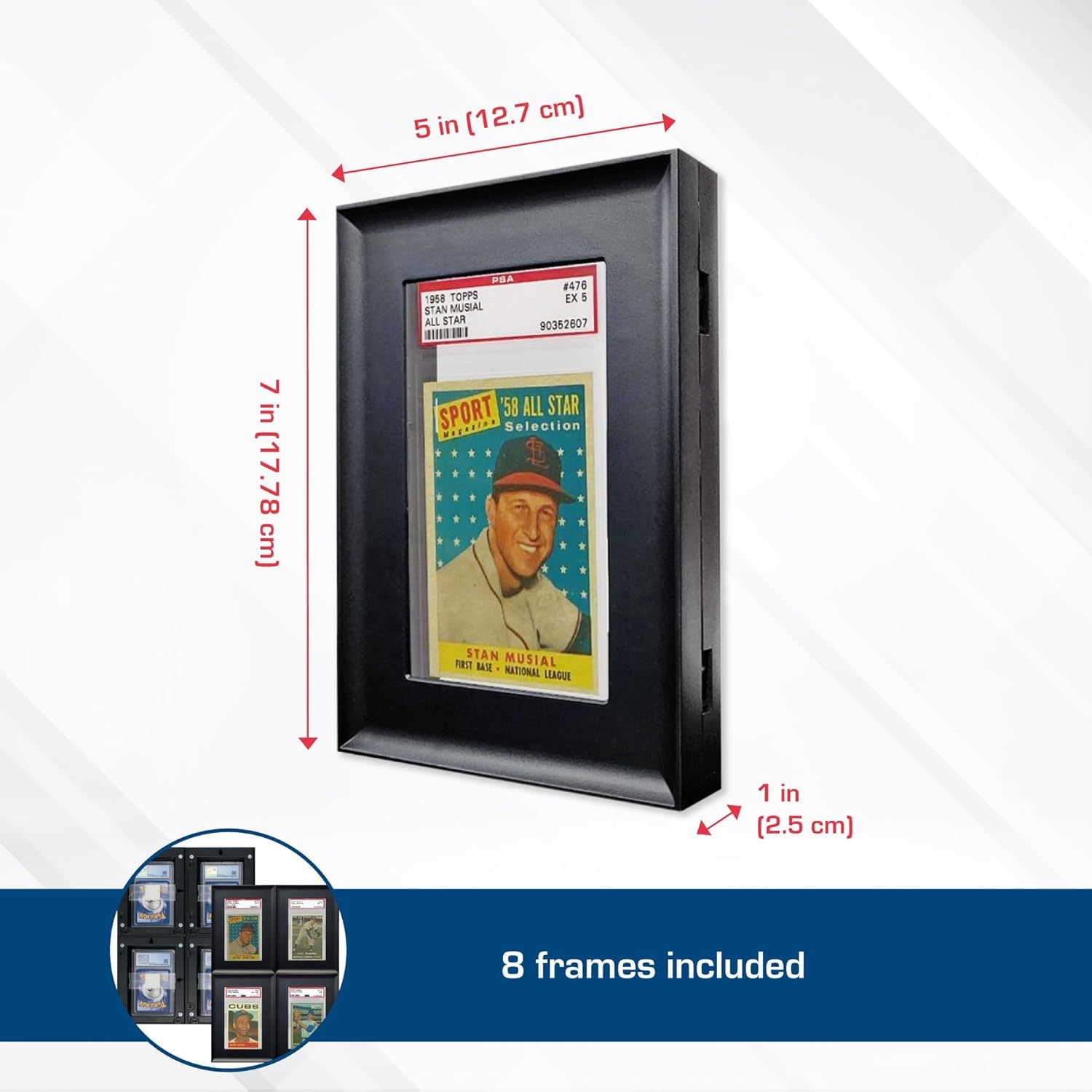 BCW Interlocking Graded Card Frames - Black - Pack of 4 | Interlocking Frames Ideal for Collectibles, Trading Cards, and Memorabilia | Wall Display Frame