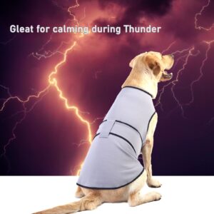 Sychien Dog Anxiety Dog Jacket,Dog Thunder Calming Shirt Wrap Vest for Large Dogs,Travel, Fireworks, Separation, Bluish Grey L