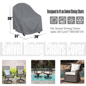 Outdoor Swivel Lounge Chair Cover, Heavy Duty Outdoor Chair Cover, Outdoor Lawn Patio Furniture Rocking Chair Cover（28" W X 31" D X 36" H）,480D Oxford Cloth,Grey