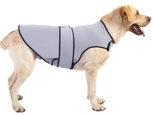 sychien dog anxiety dog jacket,dog thunder calming shirt wrap vest for large dogs,travel, fireworks, separation, bluish grey l