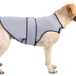 Sychien Dog Anxiety Dog Jacket,Dog Thunder Calming Shirt Wrap Vest for Large Dogs,Travel, Fireworks, Separation, Bluish Grey L