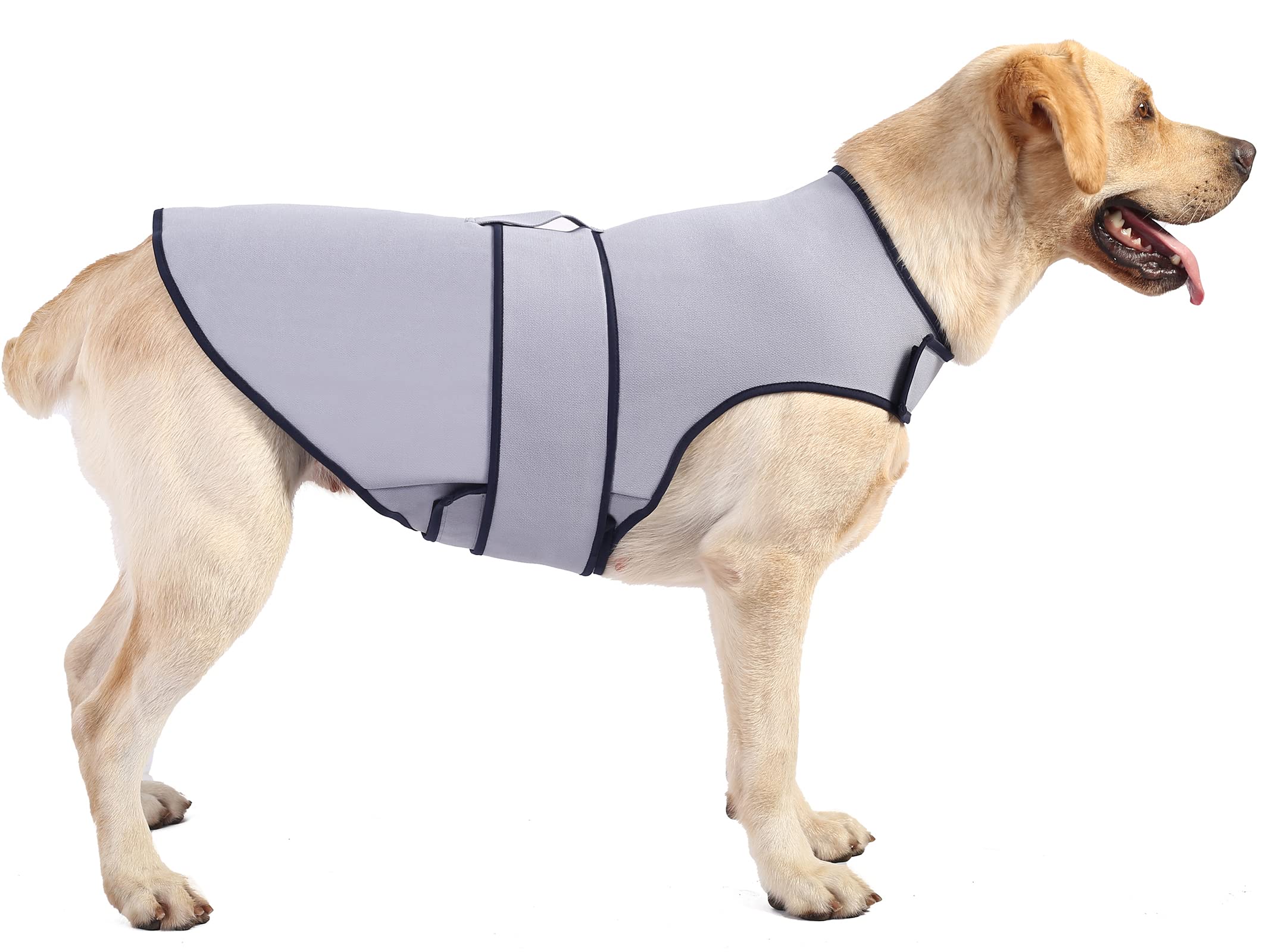 Sychien Dog Anxiety Dog Jacket,Dog Thunder Calming Shirt Wrap Vest for Large Dogs,Travel, Fireworks, Separation, Bluish Grey L