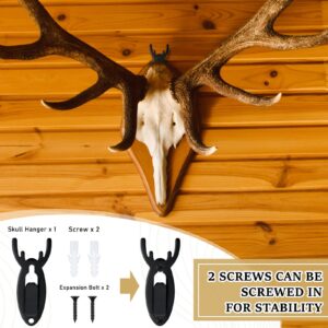 Leifide 15 Pcs European Mount Skull Hanger Antler Style Deer Skull Mount Steel Skull Wall Mount Bracket for Hanging Mounting Elk Deer Antelope Living Room Bedroom Home Decor