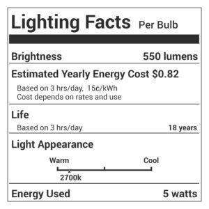 BlueStars Christmas Decoration T45 T14 Tubular E26 Edison LED Light Bulb 120V 5W (60W Equivalent), 2700K Warm White 550lm, Clear Glass for Ceiling Fan, Chandeliers, Pendant, Wall Scones, 3 Packs