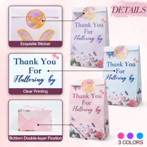 HEJIN Butterfly Candy Bags 30 PCS Gift bags with Stickers Pink and Purple - Thank you Party Favor Goodie Bags - Medium Butterflies Candy Treat Bags for Girls Kids Birthday Party, Baby Shower, Easter