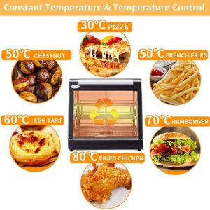 26'' Food Warmer Display Hot Food Countertop Case Commercial Buffet Restaurant Heated Cabinet 3 Tier Food Showcase for Catering Pizza Empanda Pastry Patty Warmer L26 x W19 x H25