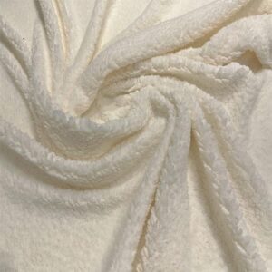 david textiles solid natural creamy white sherpa plush fabric by the yard, 60 inches