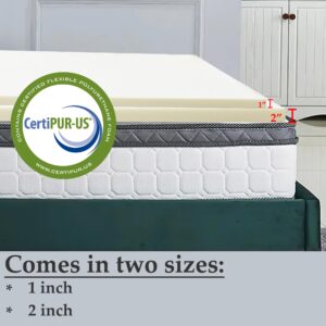 Mattress Solution 1-inch Bedding Topper for Mattress | Comfortable Toppers Provide Orthopedic Support for The Back and Lower Back, Breathable, Soft Mattress Pads for Proper Relaxation, Full, White