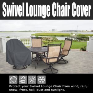 Outdoor Swivel Lounge Chair Cover, Heavy Duty Outdoor Chair Cover, Outdoor Lawn Patio Furniture Rocking Chair Cover（28" W X 31" D X 36" H）,480D Oxford Cloth,Grey