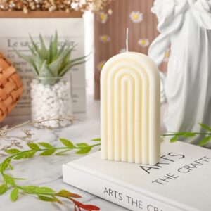 Arch Shaped Candles Geometric Scented Aesthetic Candle Geometric U Shaped Candles Minimalist Candle Aroma Wax Art Decorative Soy Scented Candle for Spa Yoga Birthday Gift Home Party Decor (White)