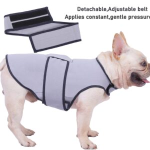 Sychien Dog Anxiety Dog Jacket,Dog Thunder Calming Shirt Wrap Vest for Large Dogs,Travel, Fireworks, Separation, Bluish Grey L