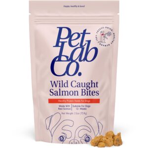 petlab co. wild caught salmon freeze-dried dog treats - support overall skin health with healthy dog treats. packed with beneficial fatty acids, vitamins, & minerals. delicious reward