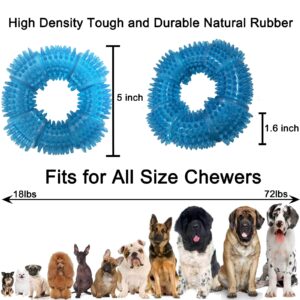 Cdycam Dog Teething Ring Dog Chew Toy, Squeaky Dog Toys for Aggressive Chewers Medium Large Dogs, Rubber Dog Teething Toys