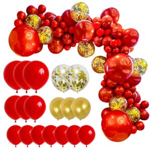 155pcs red gold balloon garland kit for graduation wedding birthday baby shower party decoration