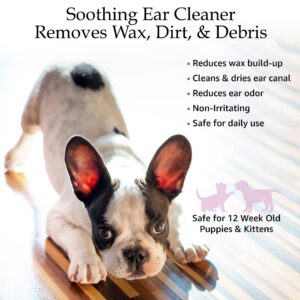 Prime Paws Ear Cleansing Solution for Dogs and Cats - Pet Ear Cleaner Removes Odor & Wax - Deodorizing Dog Ear Cleaner Solution with Aloe & Vitamins - Sweet Pea & Vanilla Scent - 8 oz