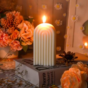 Arch Shaped Candles Geometric Scented Aesthetic Candle Geometric U Shaped Candles Minimalist Candle Aroma Wax Art Decorative Soy Scented Candle for Spa Yoga Birthday Gift Home Party Decor (White)