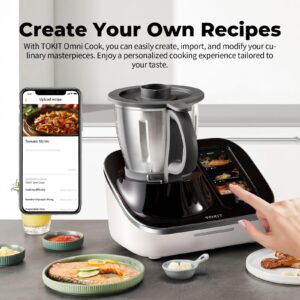 TOKIT Omni Cook C2 Chef Robot, Smart Cooking Machine - Slow Cooker, Stand Mixer, Chopper, Juicer, Blender, Sous-Vide, Knead, Sauté, Yogurt Maker, 3000+ Free Recipes, Weigh, 10 Speed, 95°F-356℉, 2.3QT