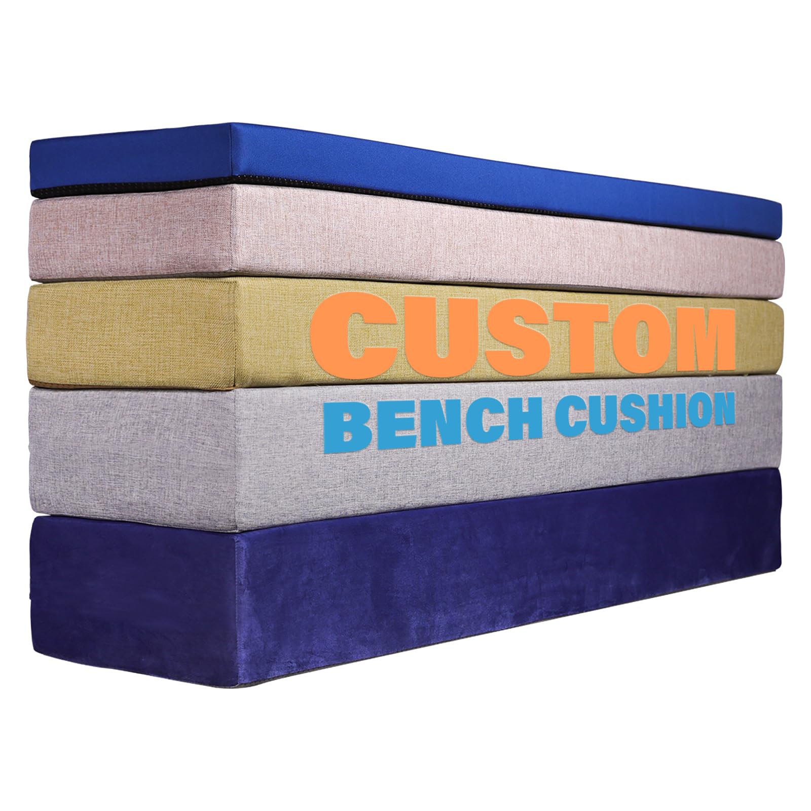 ENTROPOWER Custom Size Bench Cushion Outdoor/Indoor Bay Window Seat Cushion Thick Upholstery Foam Long Chair Cushion Replacement Sofa Pads Patio Furniture Cushions