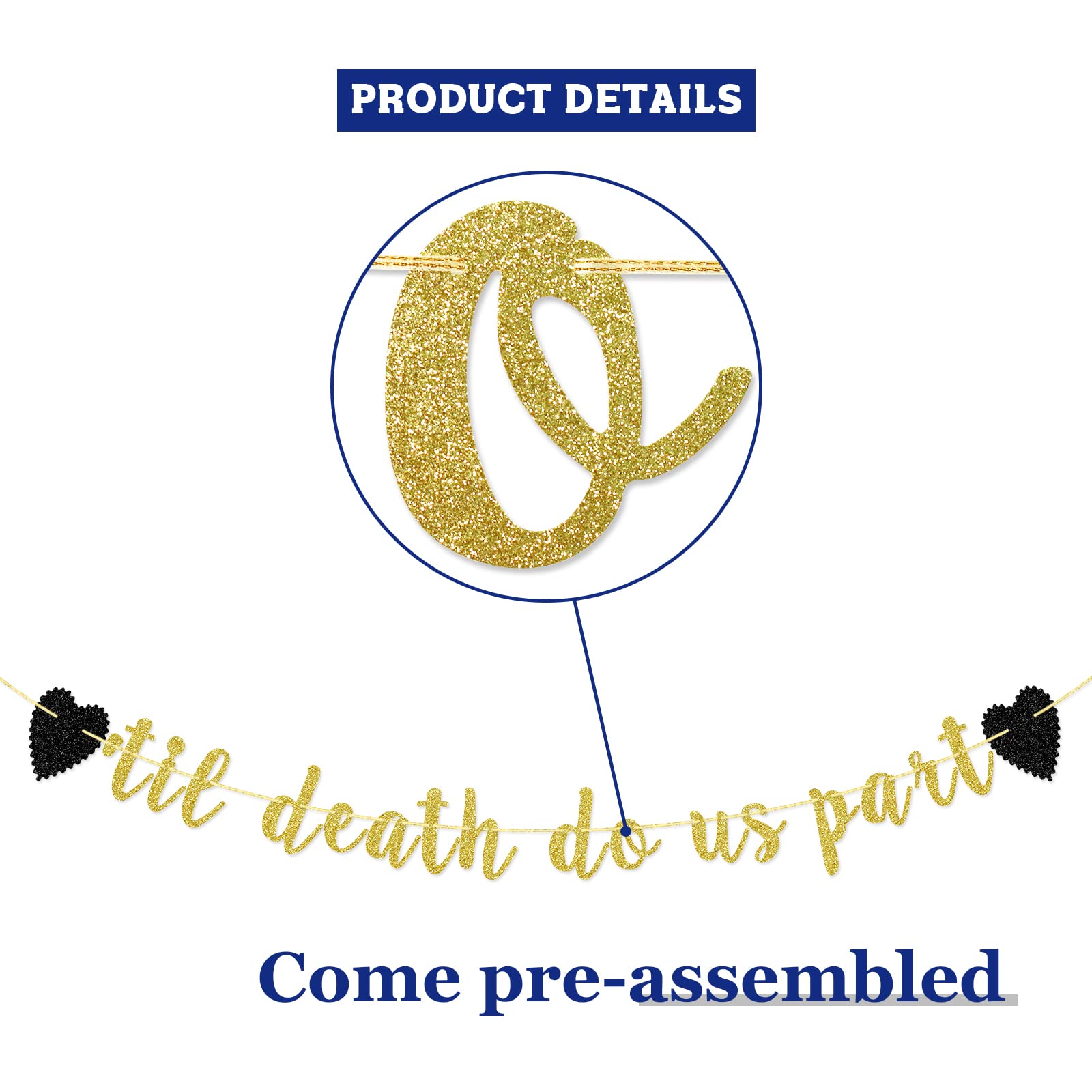 Til Death Do Us Part Banner, Halloween Wedding Banner, Bridal Shower, Bachelorette, Wedding Reception Decorations