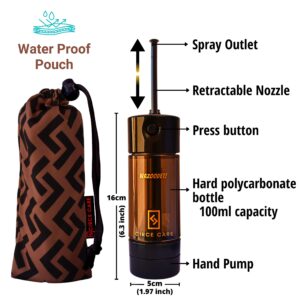 CIRCE CARE Portable Travel Bidet with Pressure Pump, No Battery, No squeezing; Mini Eco Handheld Personal Bidet Sprayer; for Camping & Outdoors; Peri Bottle for Postpartum, Hemorrhoid, Perineal Care