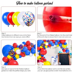 Red Blue Yellow White Balloon Garland Kit for Baby Shower Wedding Bridal Shower Birthday Party Decoration