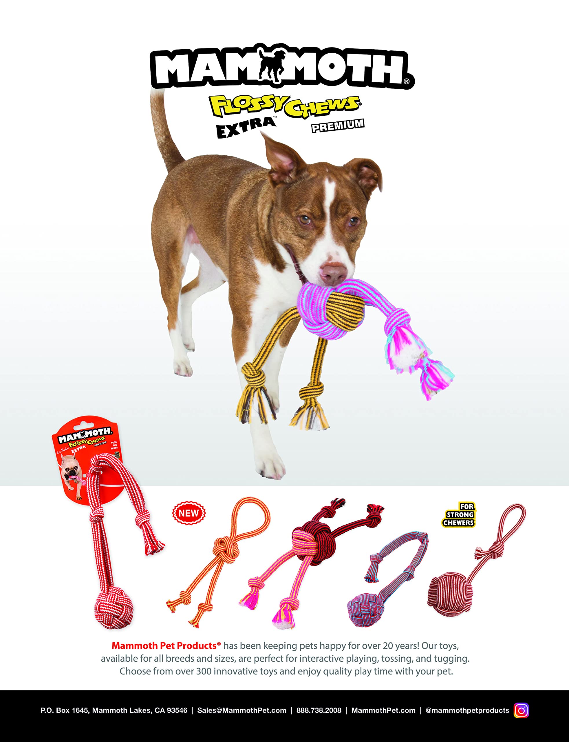 Mammoth Pet Products 43725185: Extra Flossy Chew Monkey Fist Dog Toy, 10In