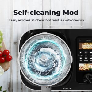 TOKIT Omni Cook C2 Chef Robot, Smart Cooking Machine - Slow Cooker, Stand Mixer, Chopper, Juicer, Blender, Sous-Vide, Knead, Sauté, Yogurt Maker, 3000+ Free Recipes, Weigh, 10 Speed, 95°F-356℉, 2.3QT