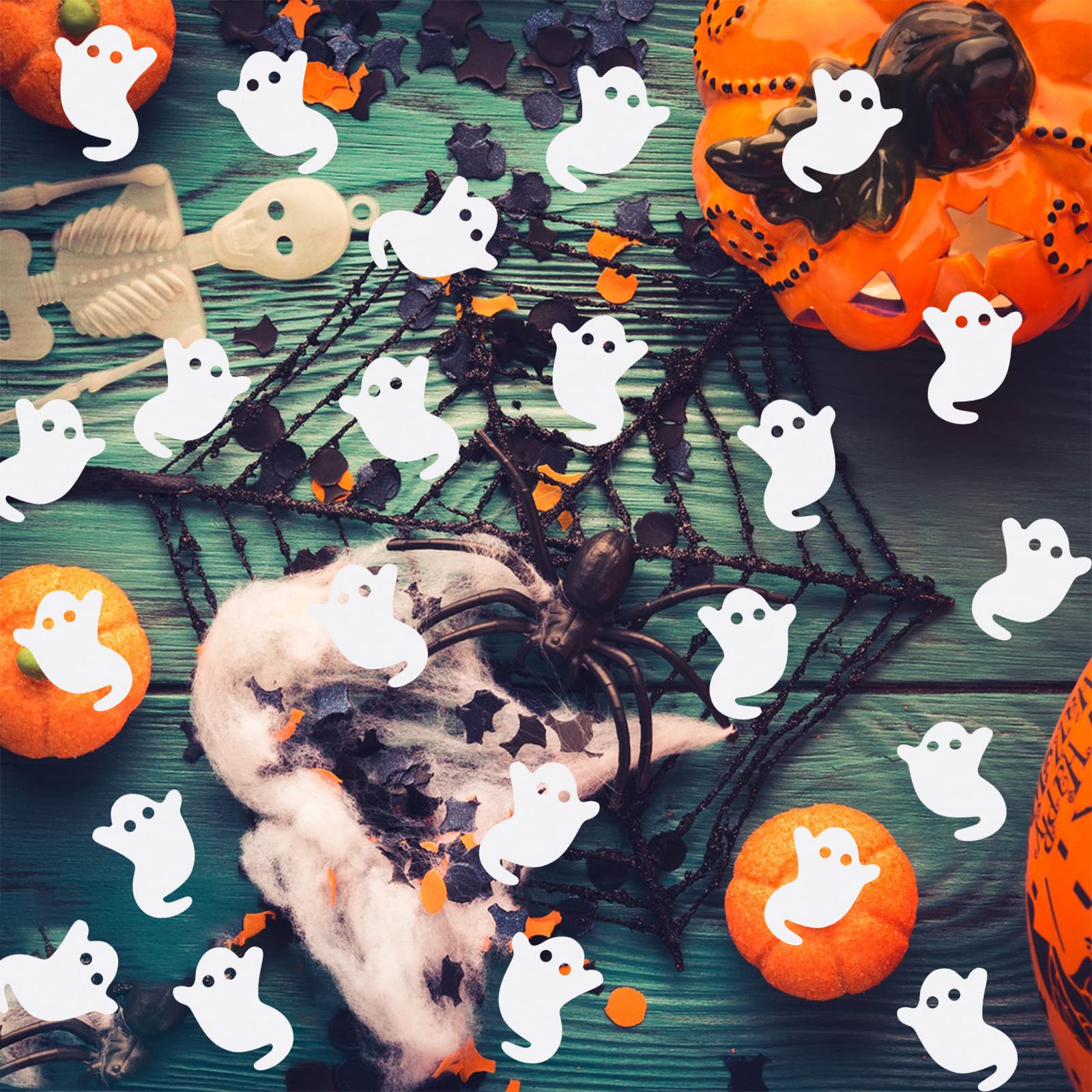 Halloween Ghost Confetti Halloween Ghost Party Decorations Halloween Ghost Table Confetti Decor Halloween Ghost Baby Shower Birthday Table Decorations - 200Pcs