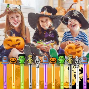 Mini Bubble Wands Halloween Bubbles for Party Favor Decoration Halloween Bat Candy Corn Pumpkin Ghost Mini Bottle Wand Tubes for Halloween Party Supplies No Liquid(Zombie,50 Packs)