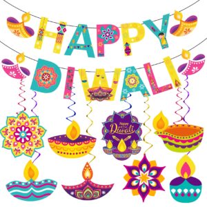 diwali decorations happy diwali banner hanging swirls kit diwali decor hanging decorations diwali rangoli diya hanging decors for house happy diwali banner for home