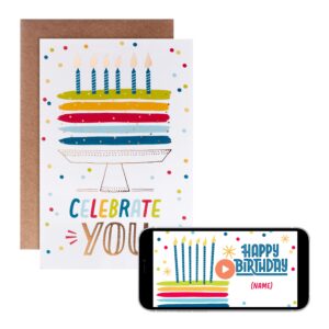 hallmark video greetings birthday card - 'celebrate you' cake design